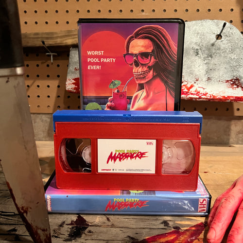 Limited Edition Red with Blue Flap VHS by Lunchmeat VHS