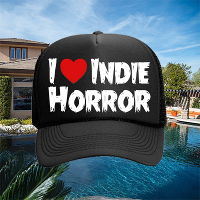 I Heart Indie Horror Hat - White on Black